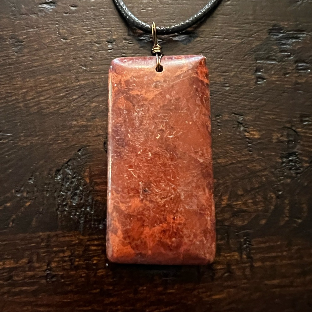 Rectangular Stone Pendant Necklace